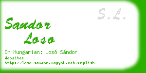 sandor loso business card