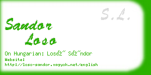 sandor loso business card